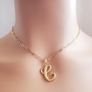Initial C Gold Necklace